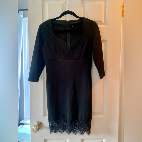 Plunge Neck Bodycon Dress - Picture 1 of 4